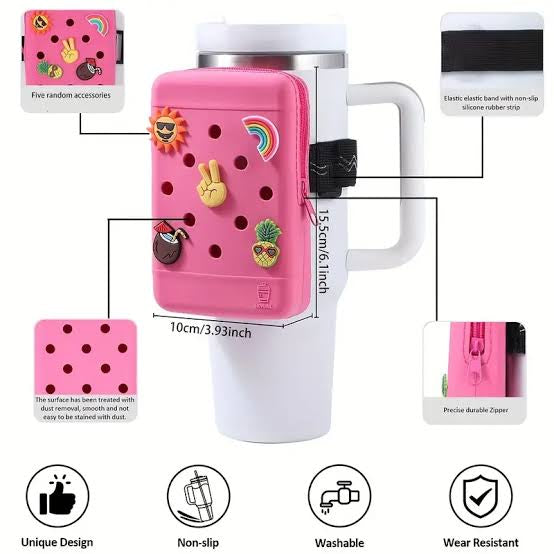 Silicone Tumbler Bag with Charms