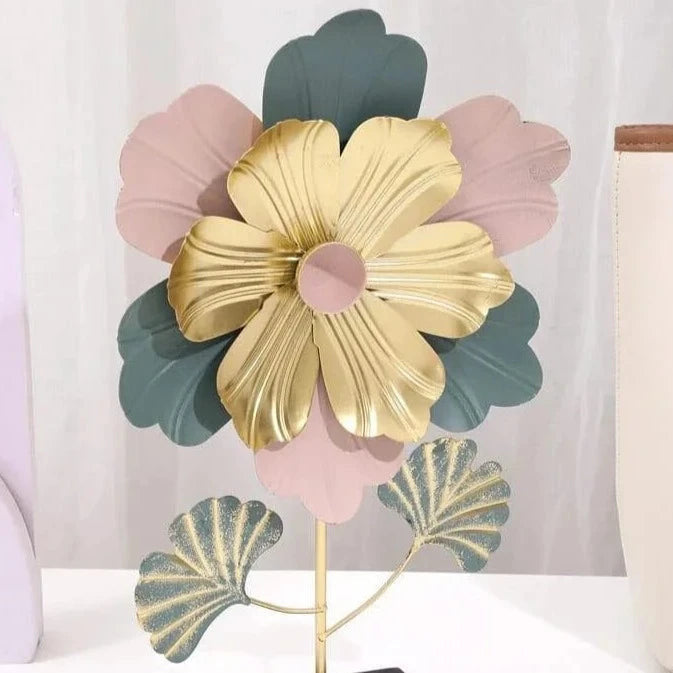 Metal Flower Showpiece for Home Decoration