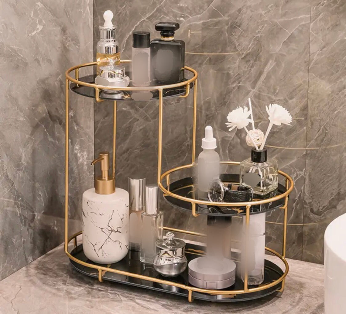 3 Tier Marble Makeup Organizer
