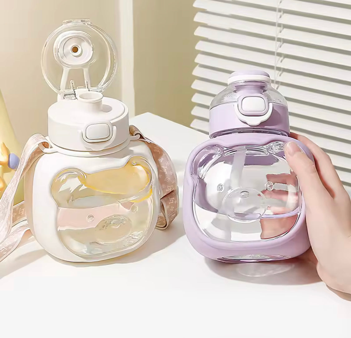 1000ml Bear Water Bottle with Strap