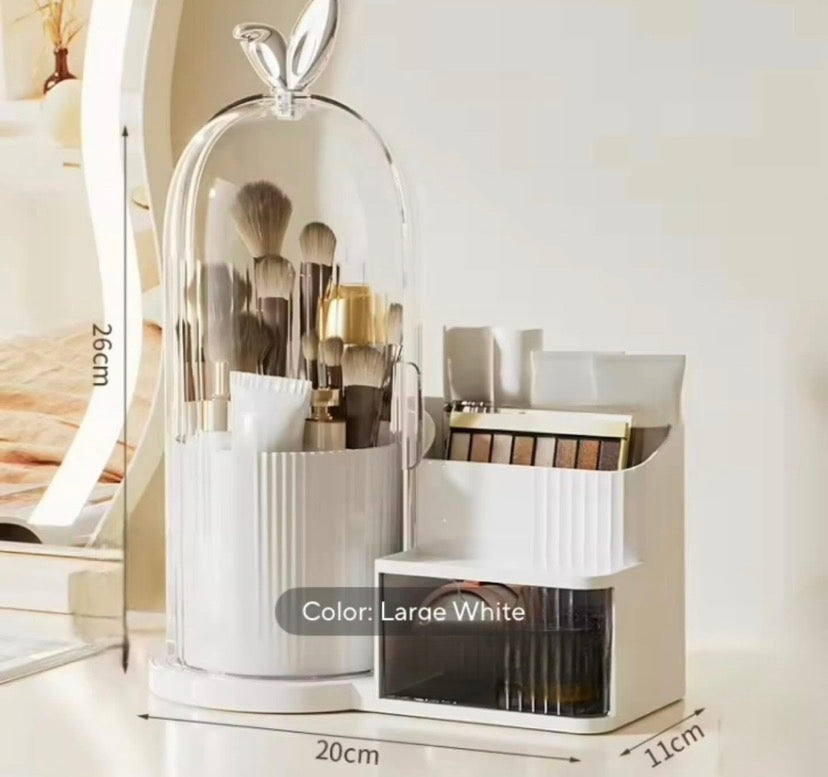 Rotating Brush Holder with Drawer Organizer