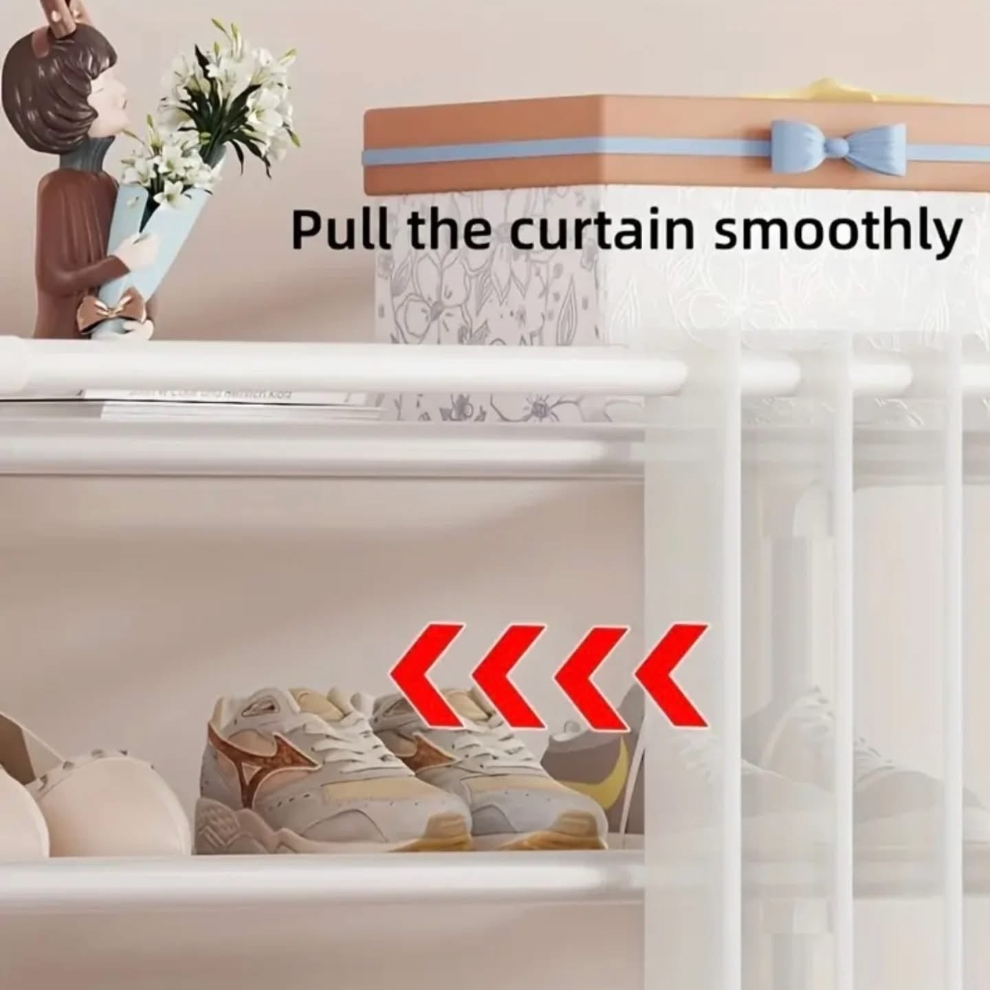 Multi-Layer Shoe Rack with Curtains