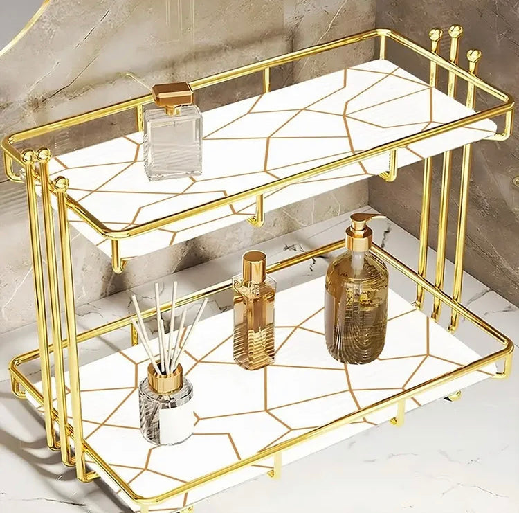 2 Tier Marble Makeup Organizer