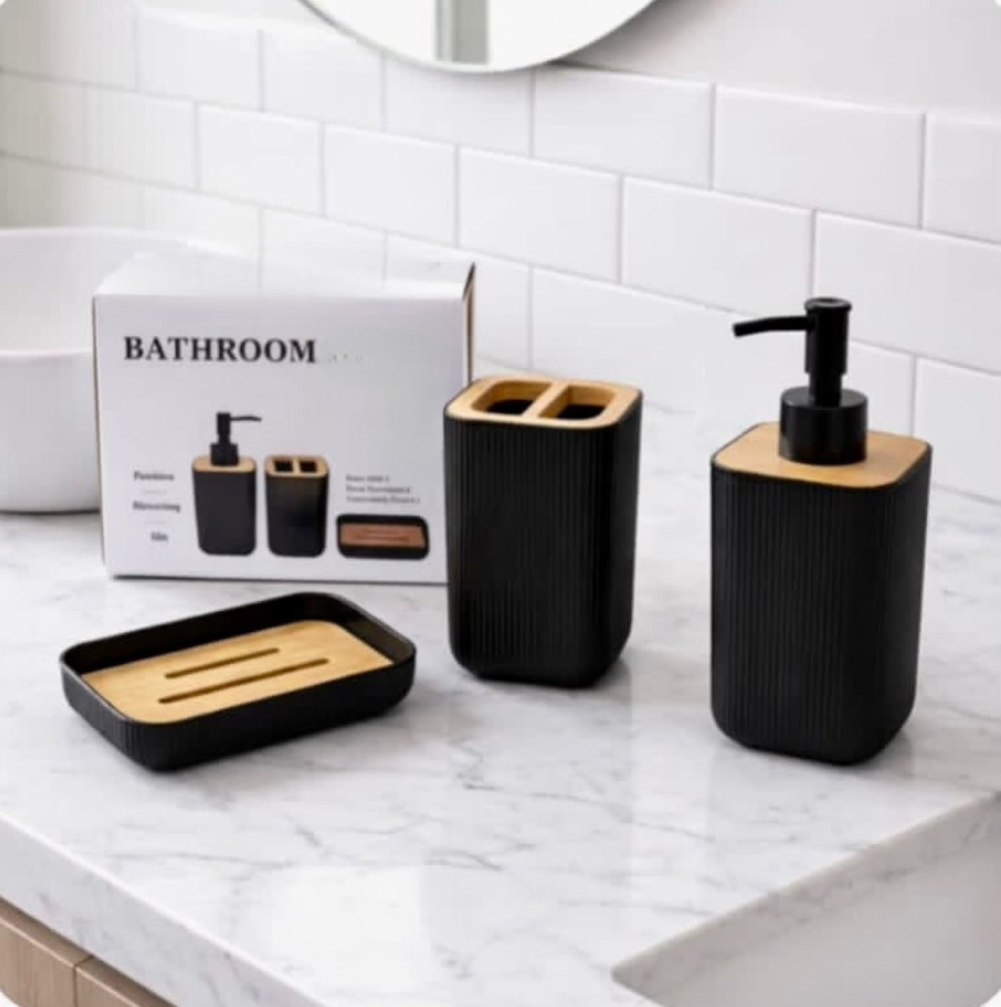3 Pcs Square Bathroom Set