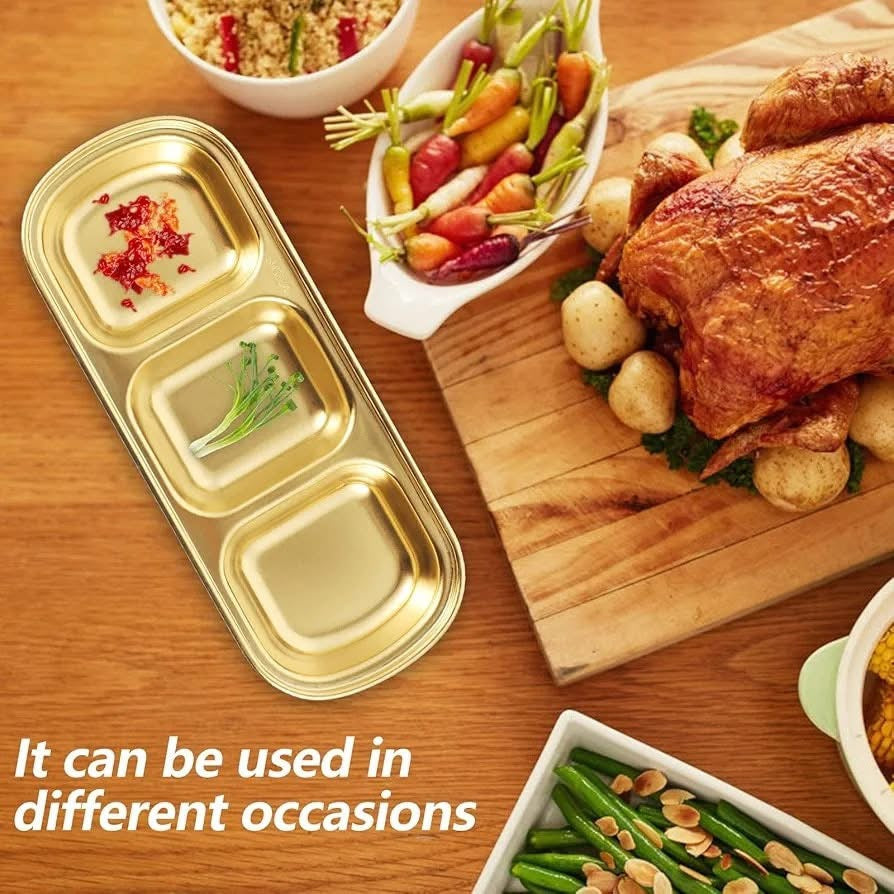 3 Portions Stainless Steel Tray