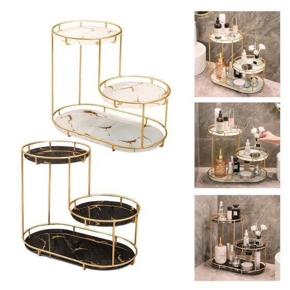 3 Tier Marble Makeup Organizer