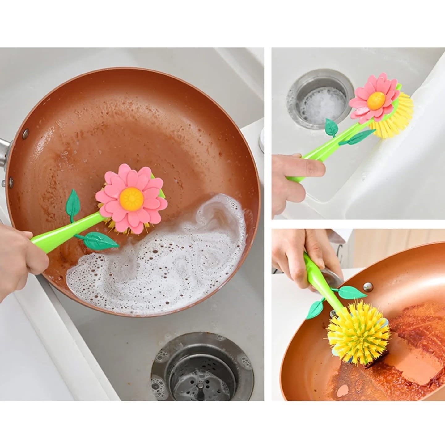 Flower Shape Cleaning Dish Brush