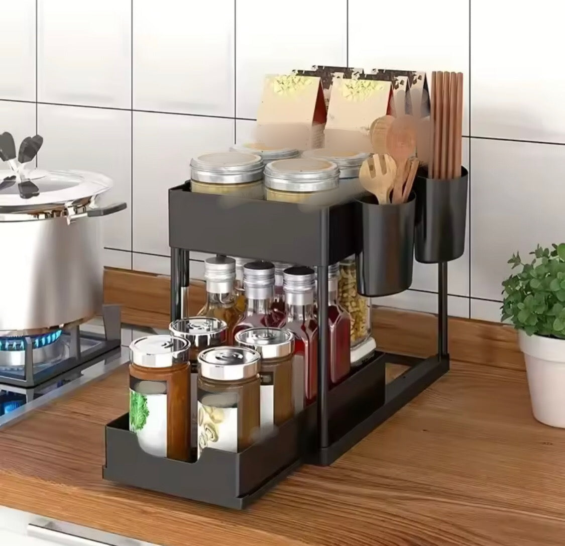 2 Layer Iron Kitchen Spice Rack