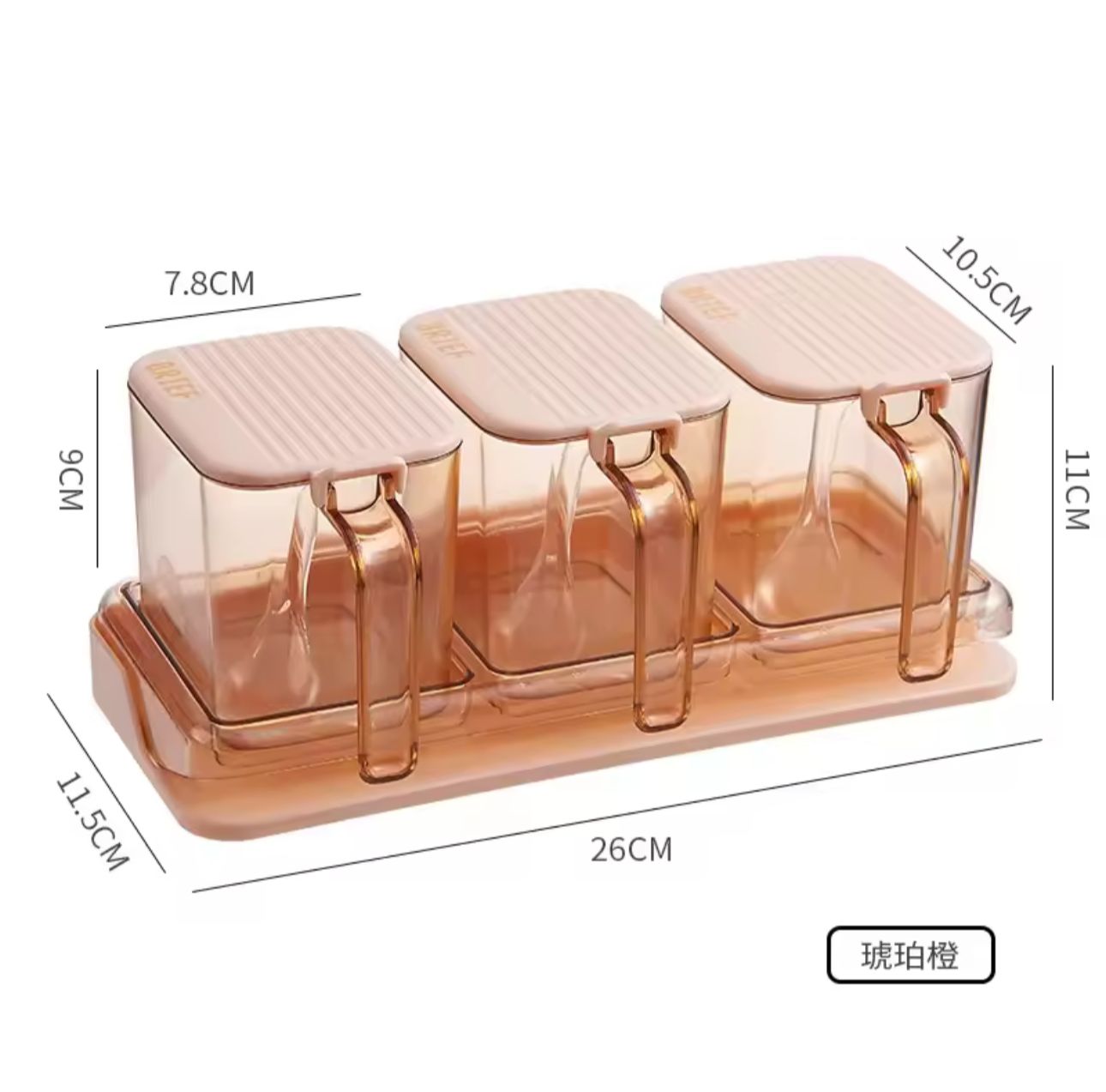 3 Pcs Kitchen Spice Jars with Spoons
