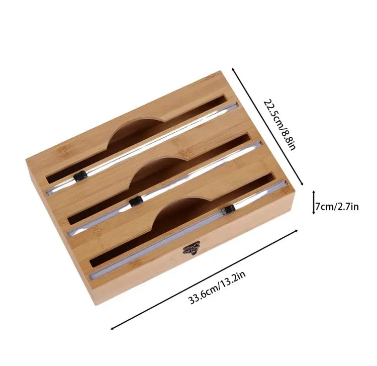 Wooden Wrap Dispenser with Cutter