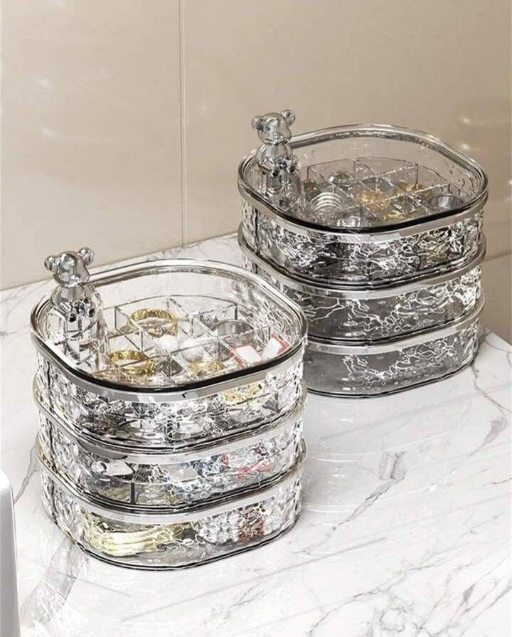 3 Layer Acrylic Rotating Jewellery Box