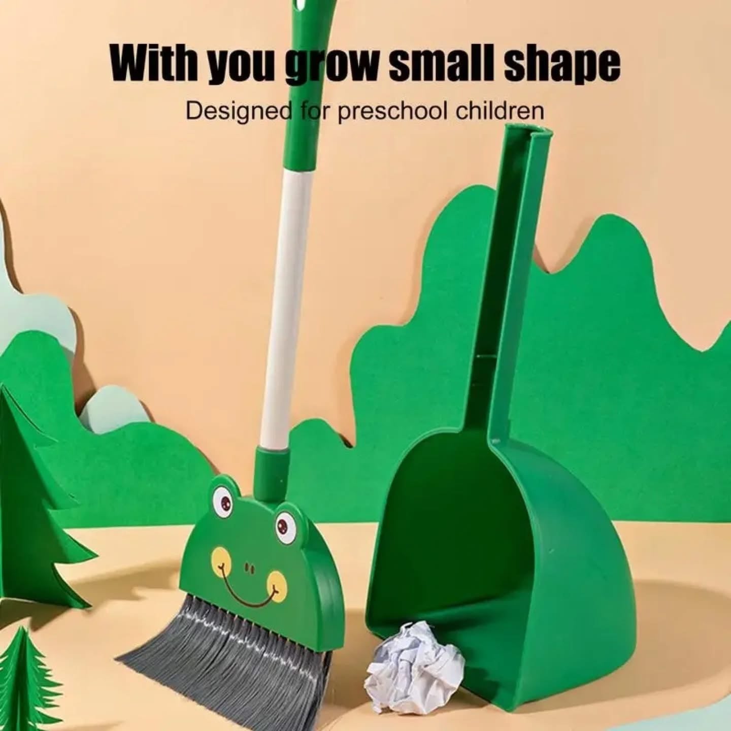 Bear Design Broom and Dustpan Set