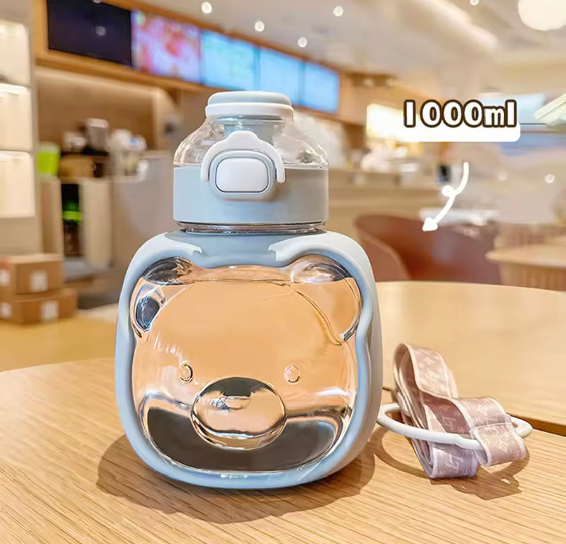 1000ml Bear Water Bottle with Strap