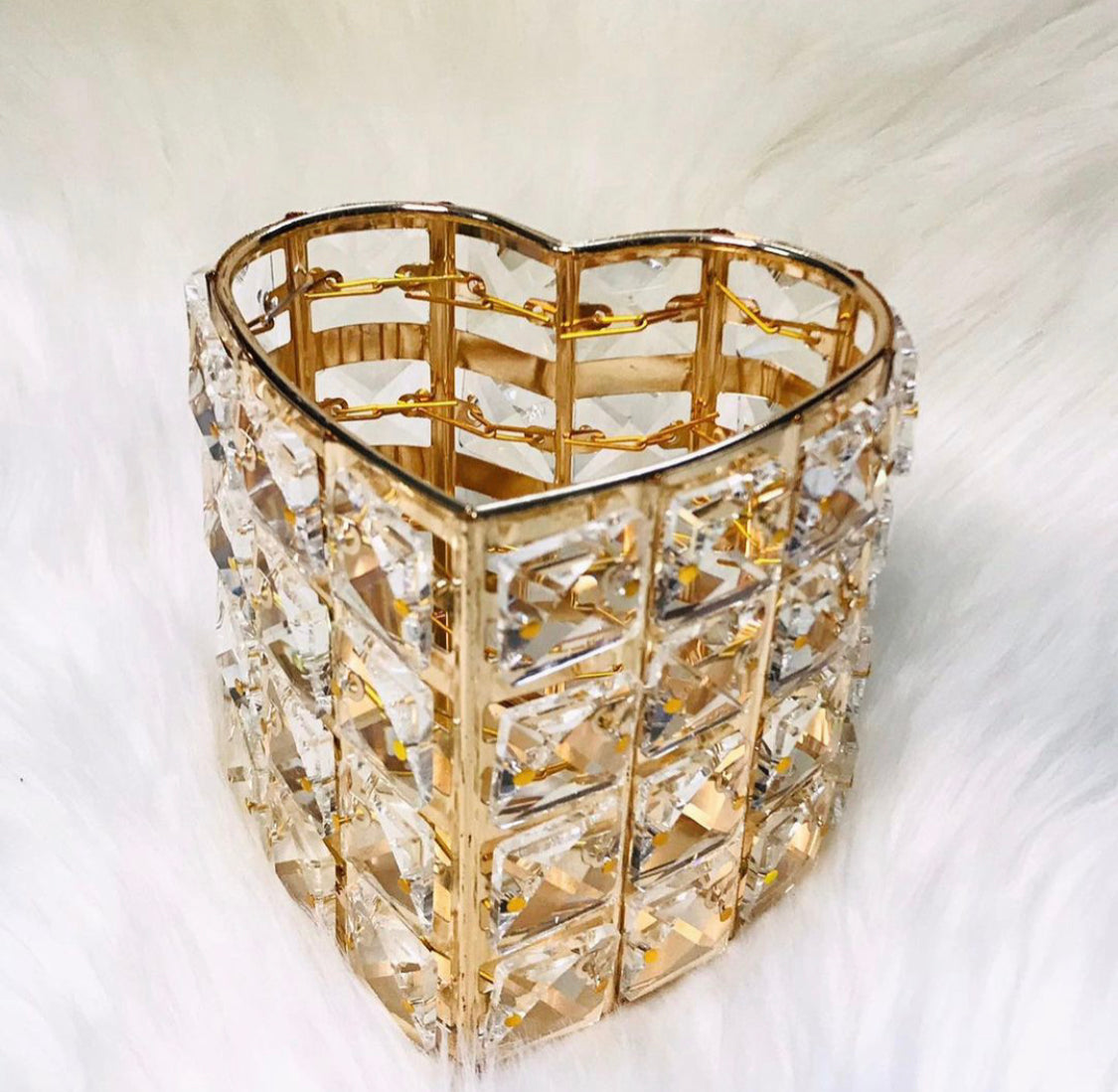 Heart Shape Crystal Makeup Brushes Holder