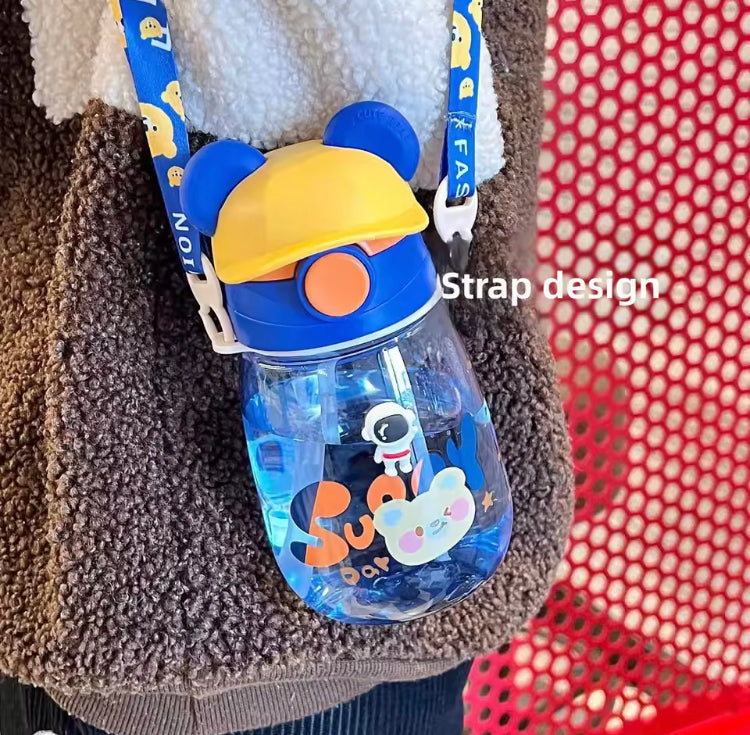 550ml Water Bottle with Straw and Strap