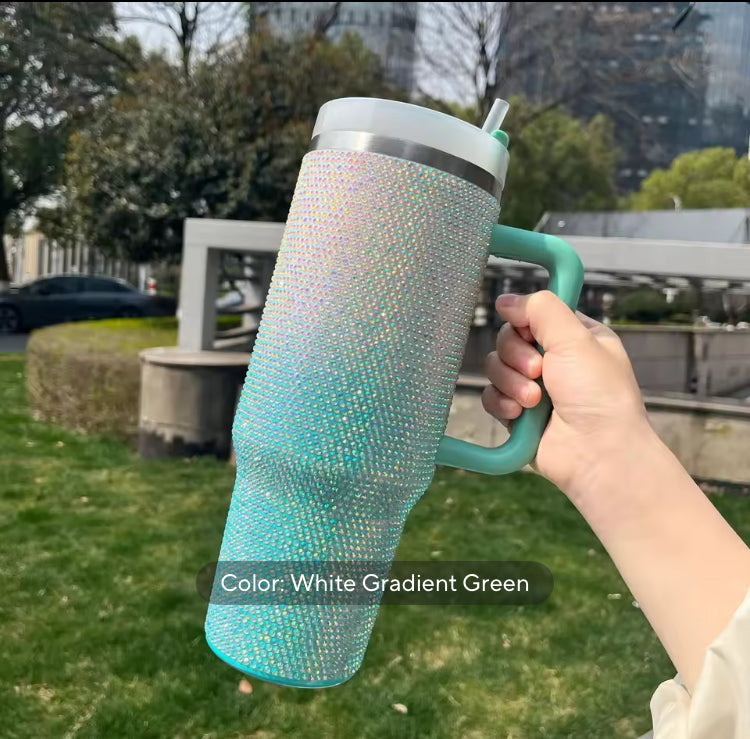 40oz Stainless Steel Rhinestone Tumbler