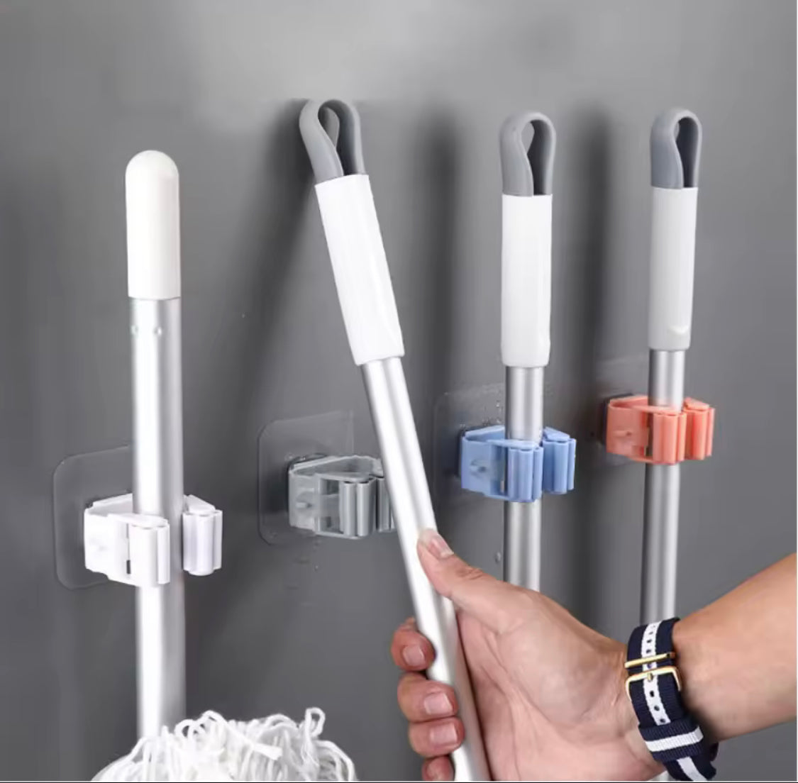 3 Pcs Wall Adhesive Mop Holder