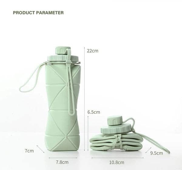 600ml Silicone Foldable Water Bottle