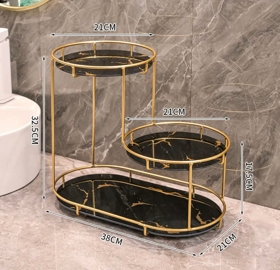 3 Tier Marble Makeup Organizer