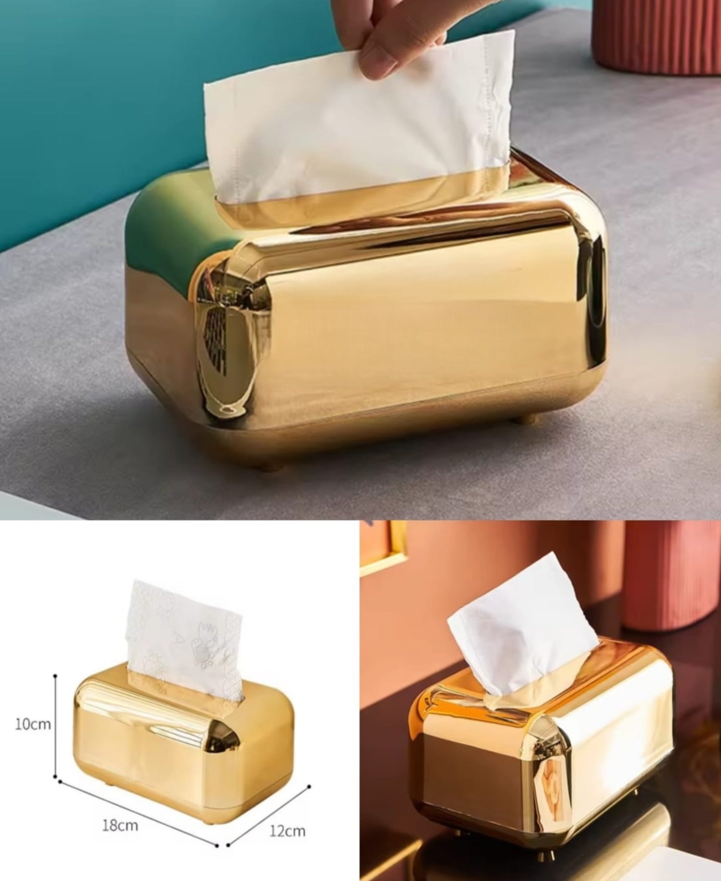 Golden Table Tissue Box