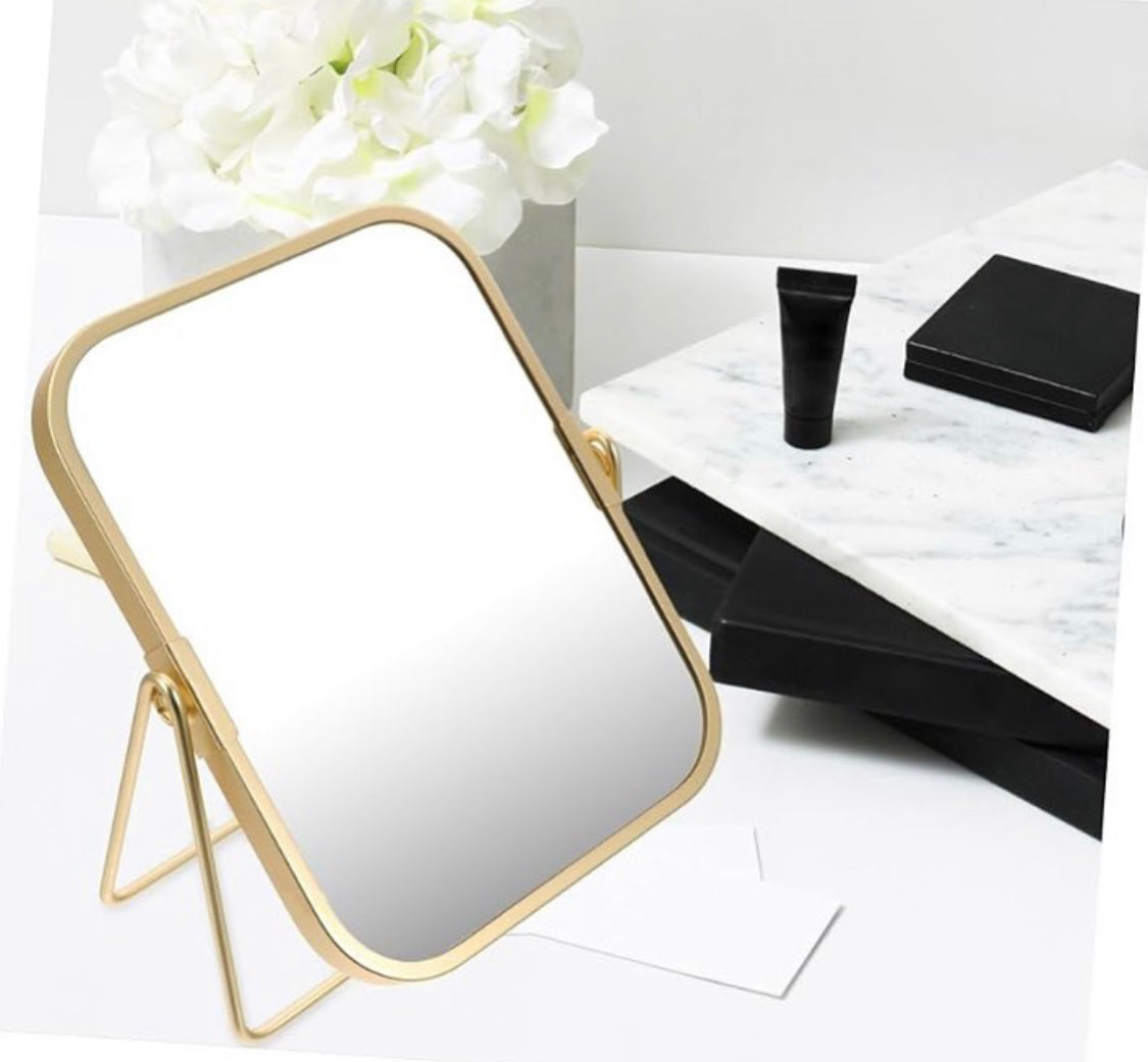 New Golden Vanity Makeup Mirror with Metal Stand