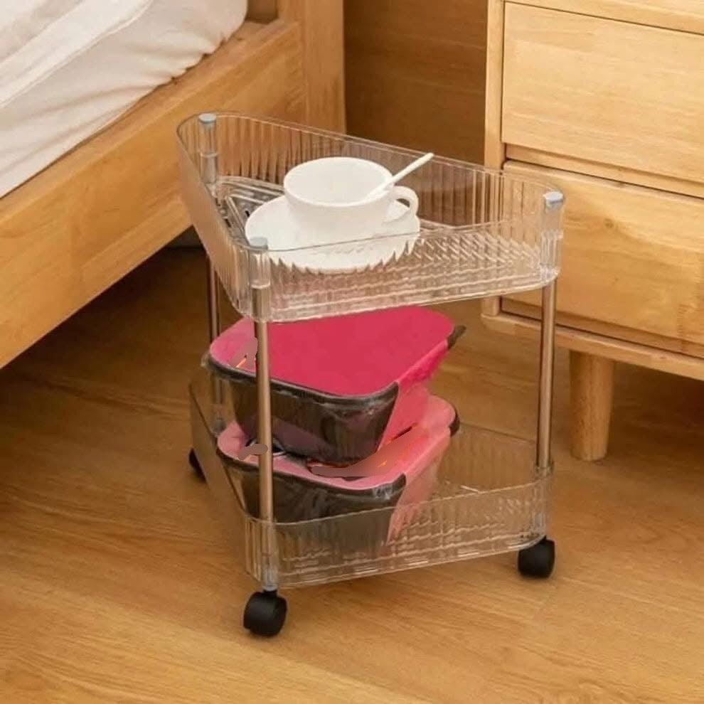 Acrylic Corner Trolley with Wheels