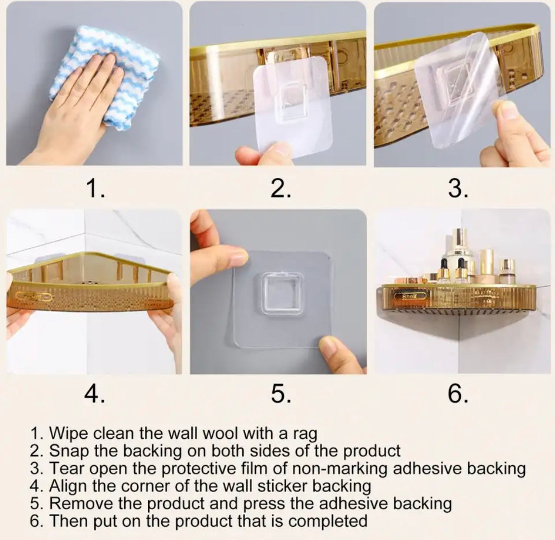 1 pc Wall-mounted Bathroom Corner Storage Shelf