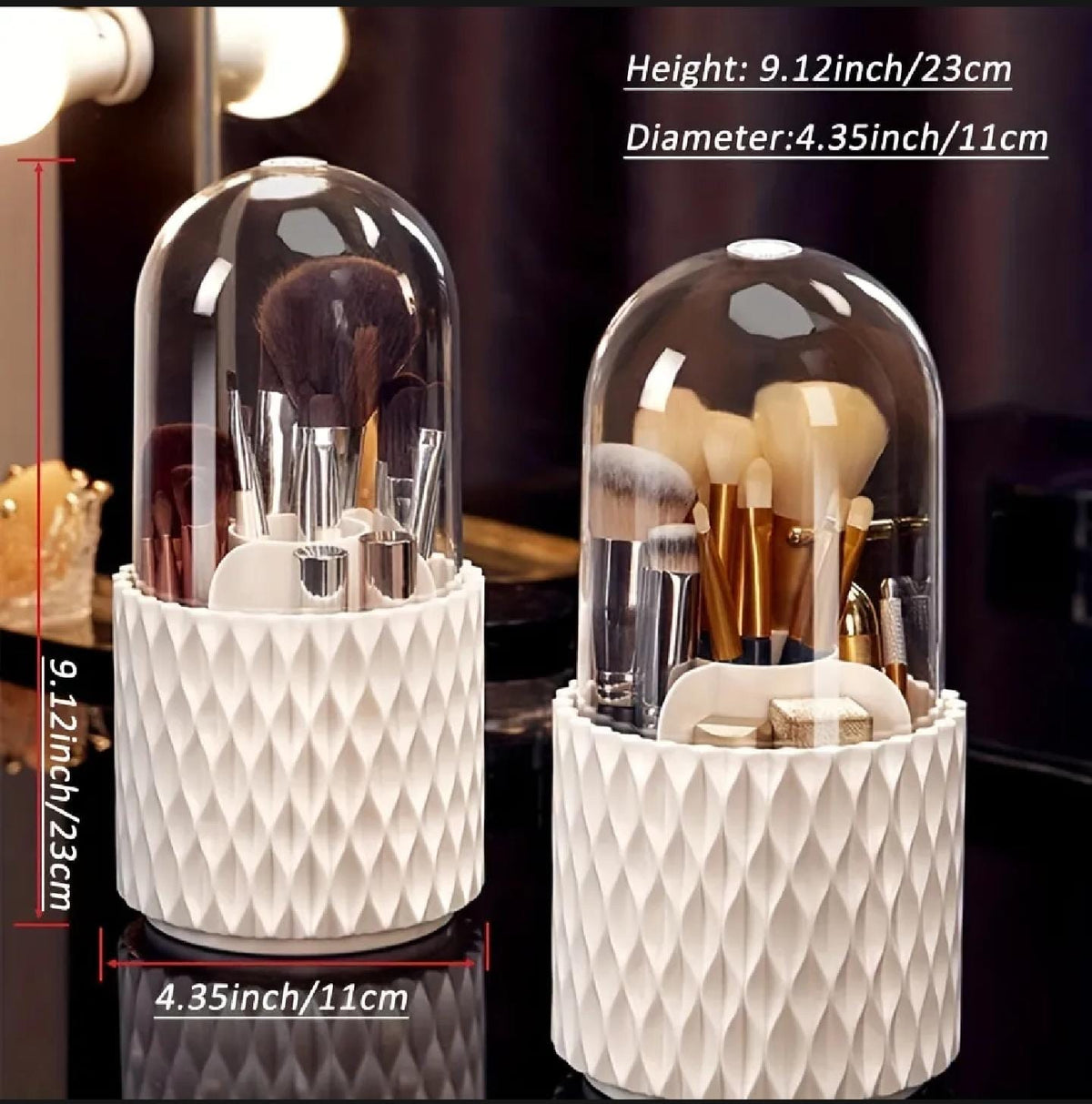Rotating Diamond Design Brush Holder