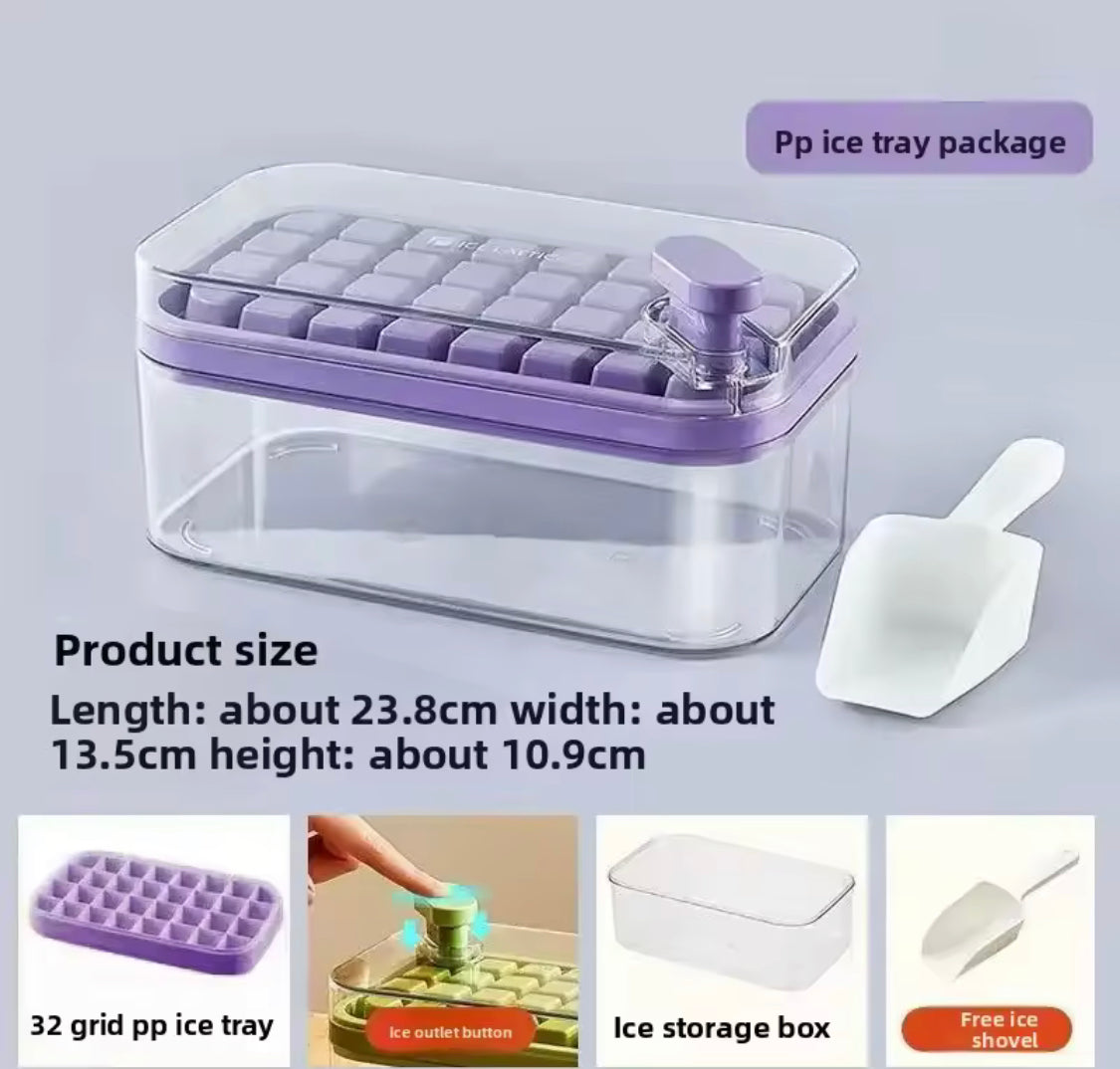 32 Grids Press Ice Cube Storage Box