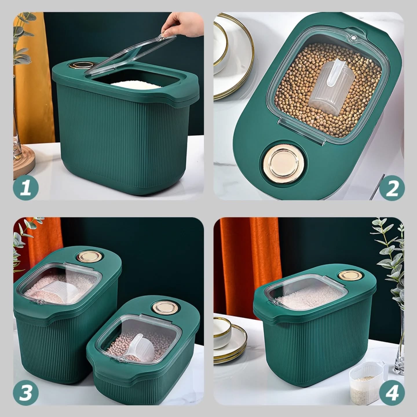 Luxury Storage Bucket for Rice, Grain & Flour