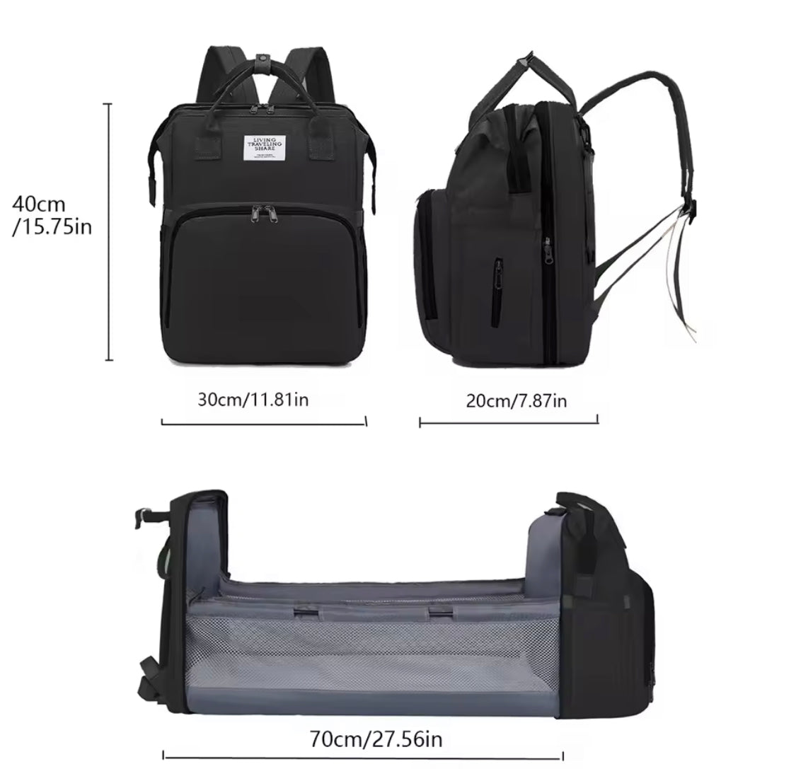 Kids Baby Bag with Foldable Bed