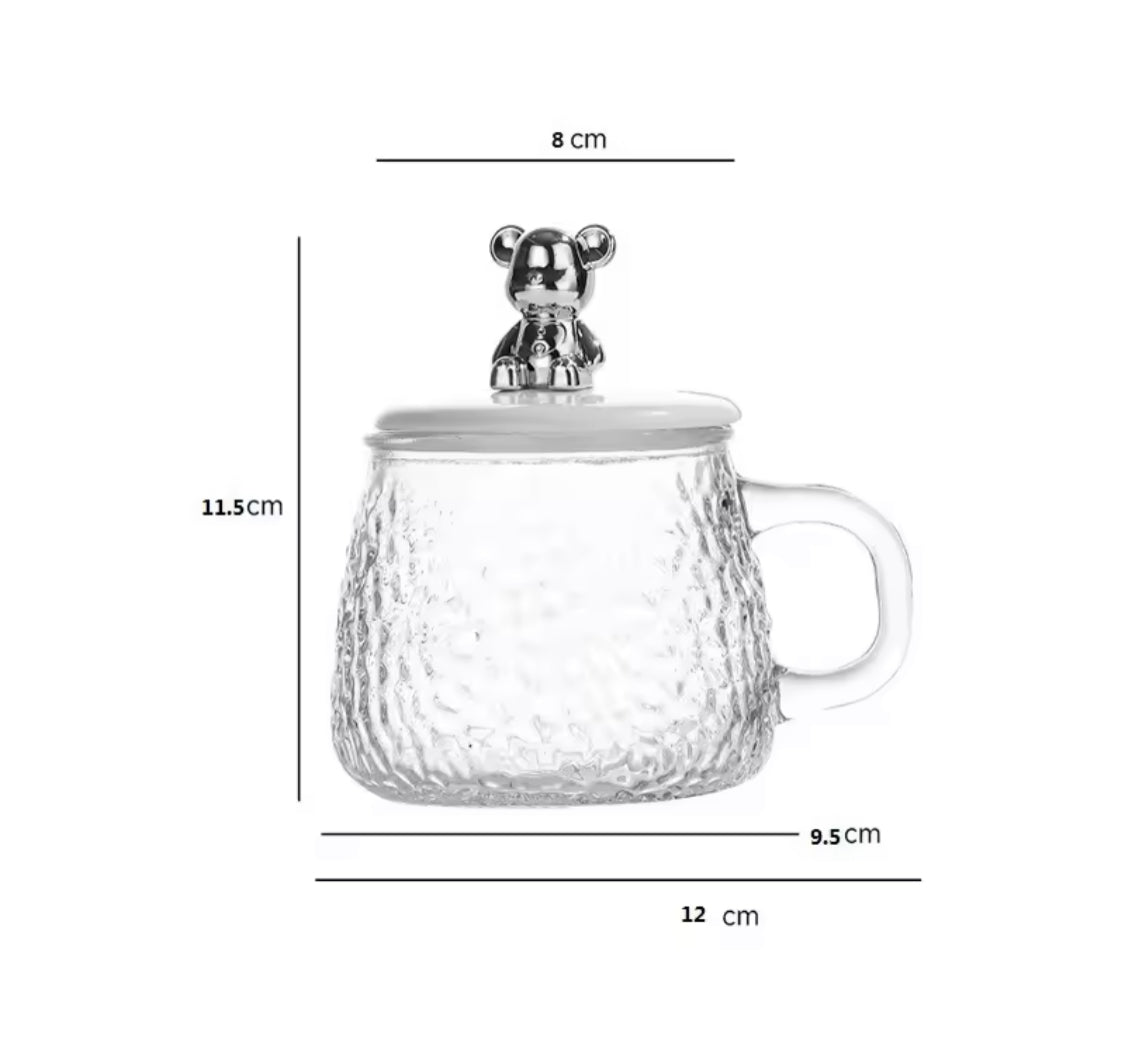 Coffee Glass with Lid and Spoon