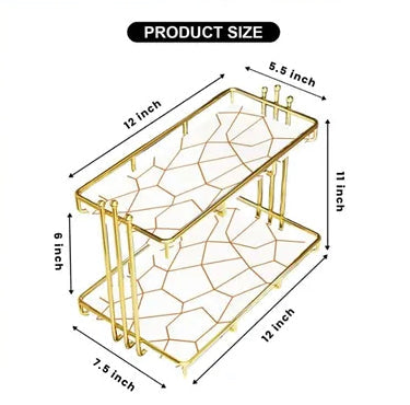 2 Tier Marble Makeup Organizer