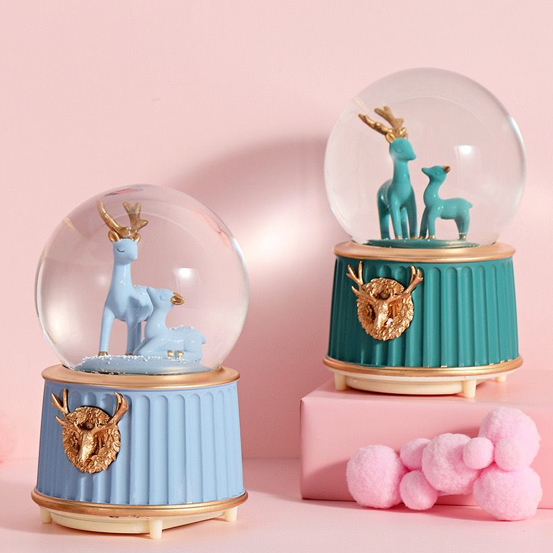 Crystal Snow Globe with Music