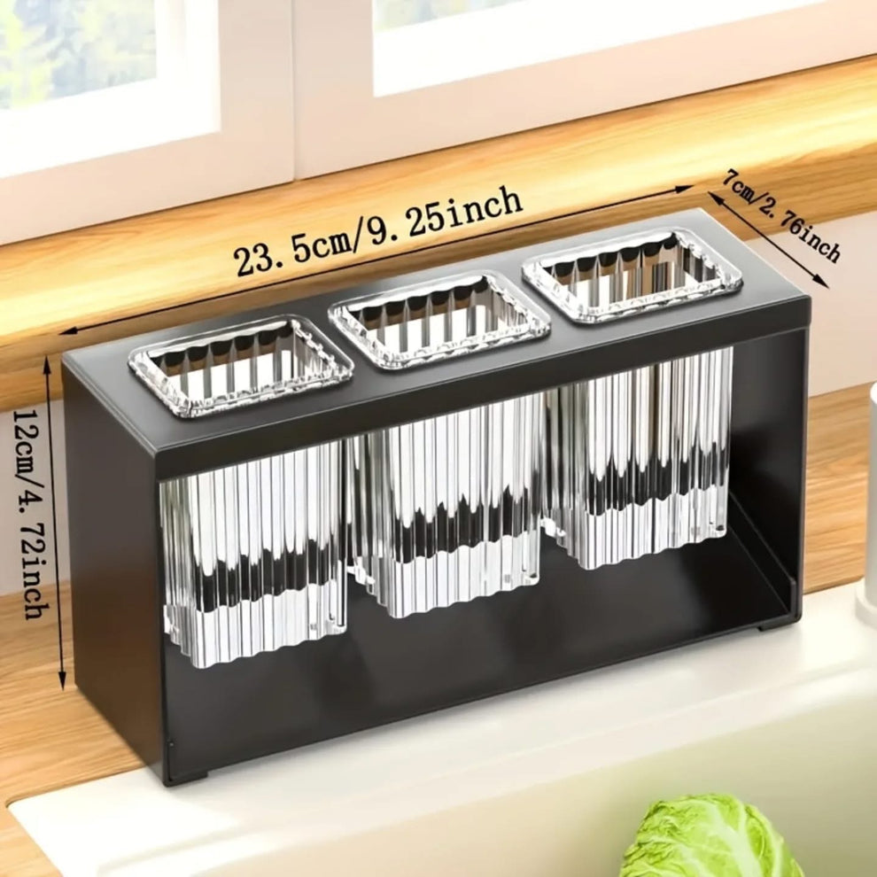 Acrylic Cutlery Holder with Metal Stand