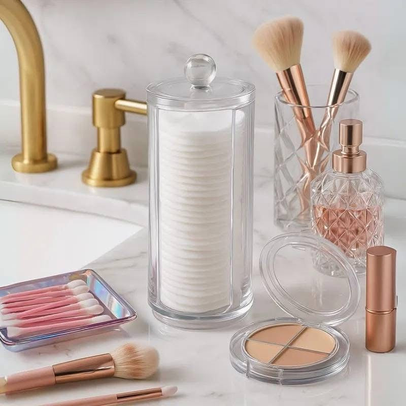 3 Pcs Acrylic Multipurpose Cotton Holder Organizer