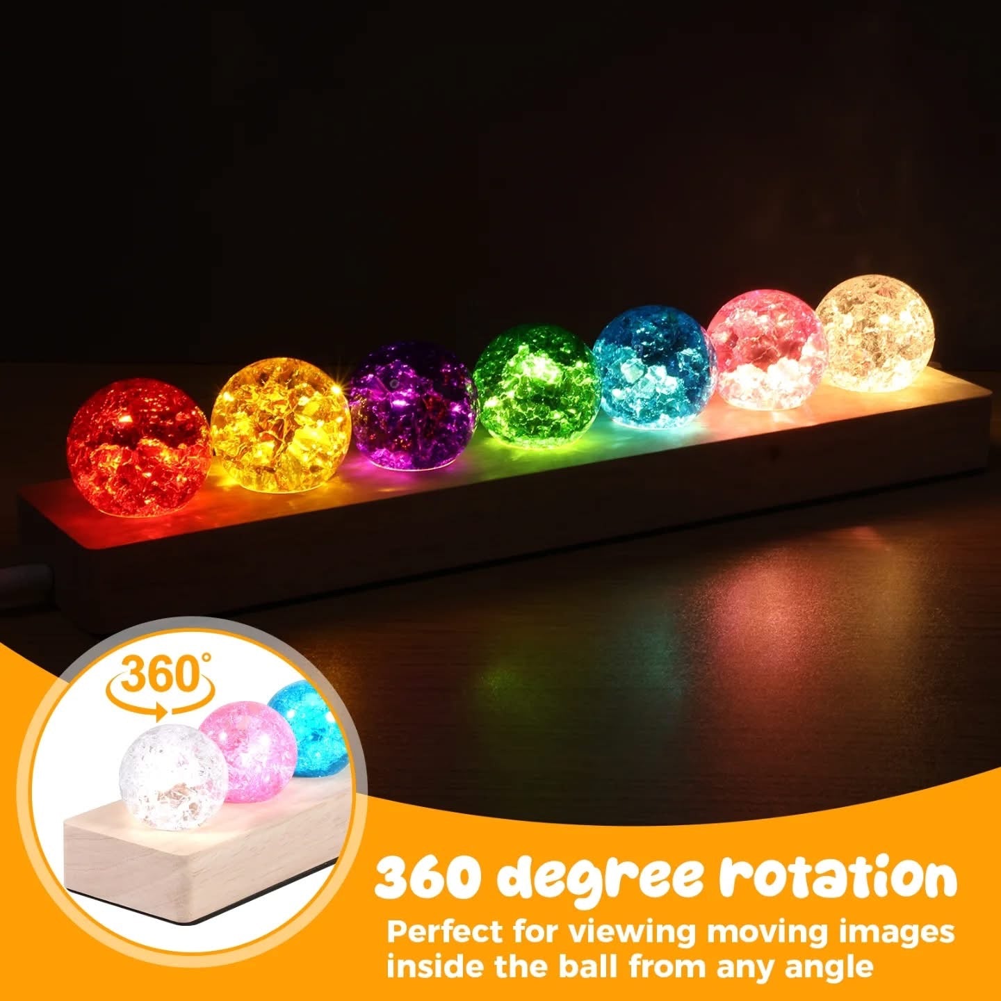 7 Pcs Crystal Globe Lamp for Home Decor