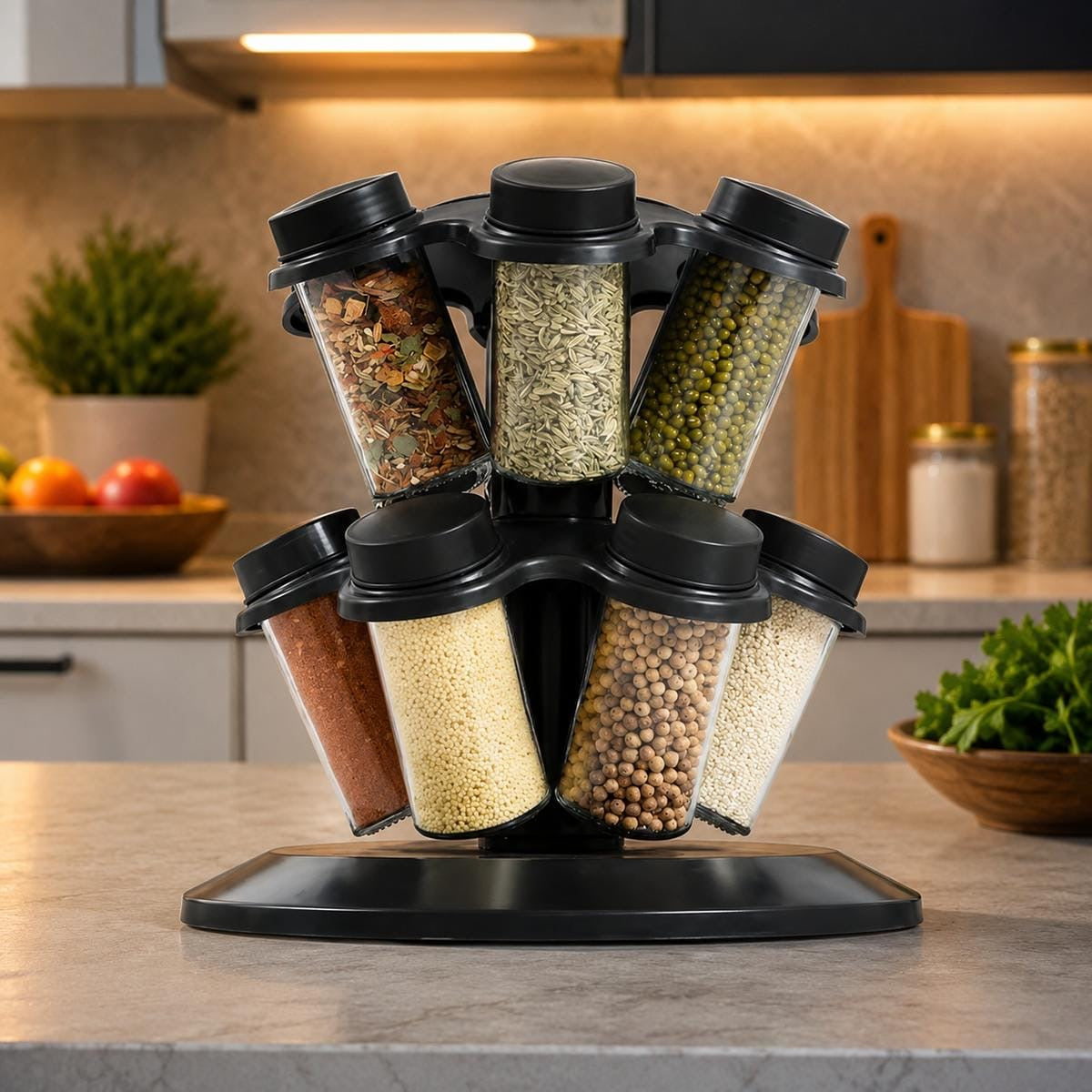 12 Pcs Rotating Glass Spice Jars