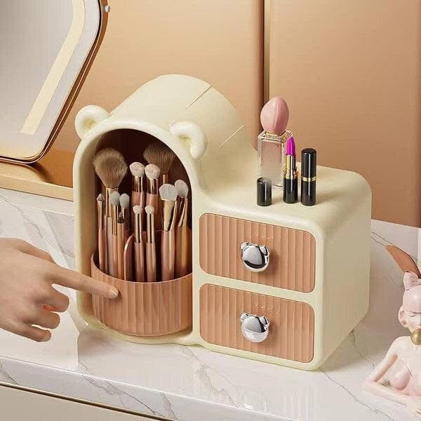 Bear Rotating Brush Holder with Drawers