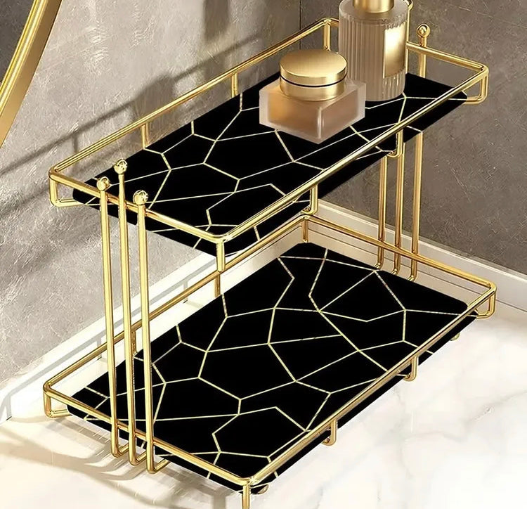 2 Tier Marble Makeup Organizer