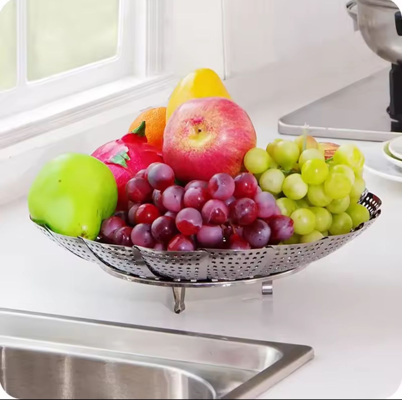 Foldable Steel Food Steamer