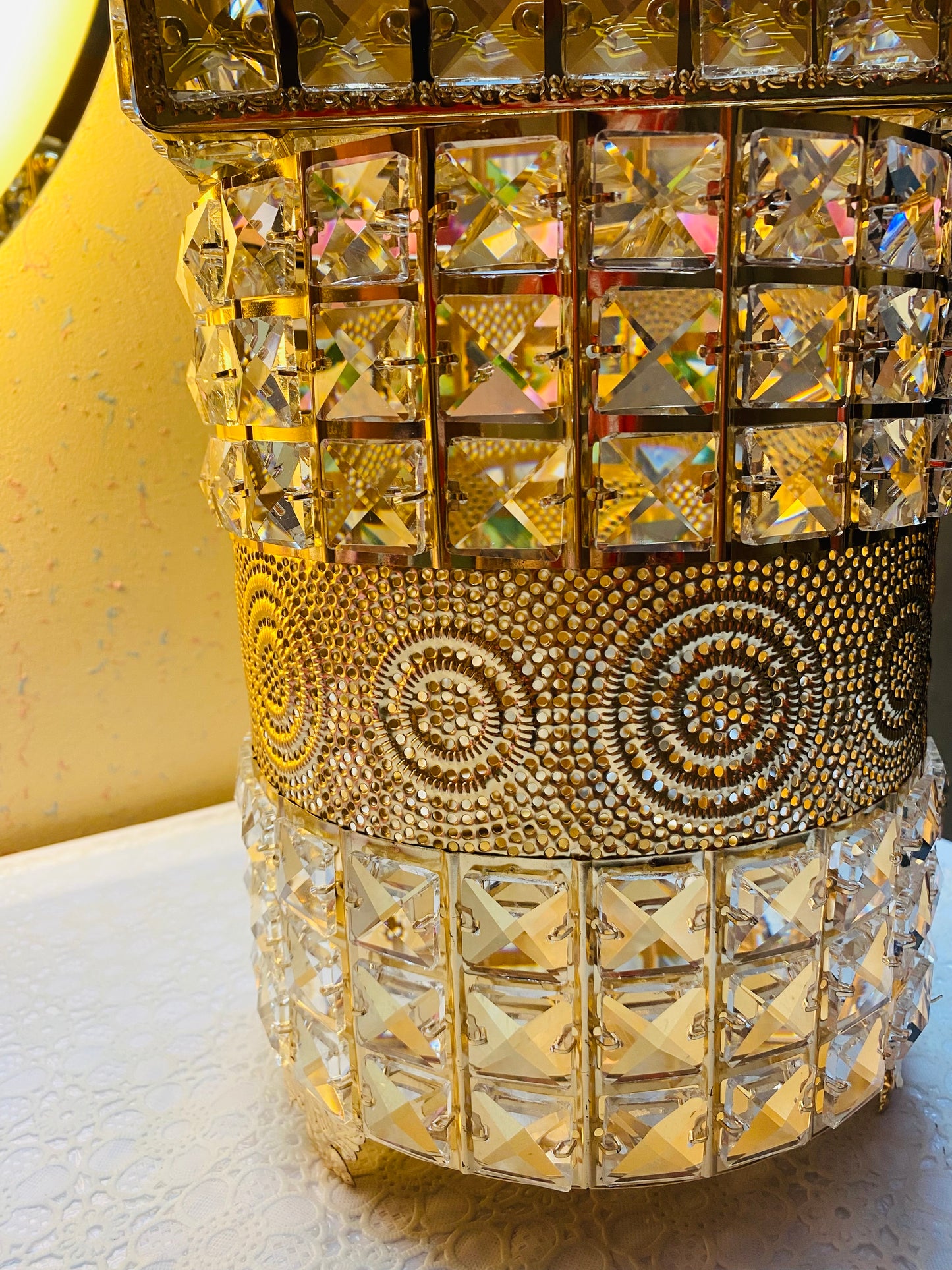Crystal Dustbin and Tissue Box Set