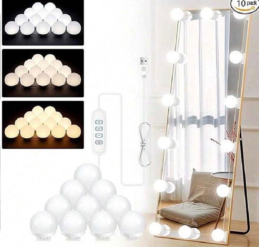 10 Pcs Led Vanity Bulbs with 3 Colour Lights