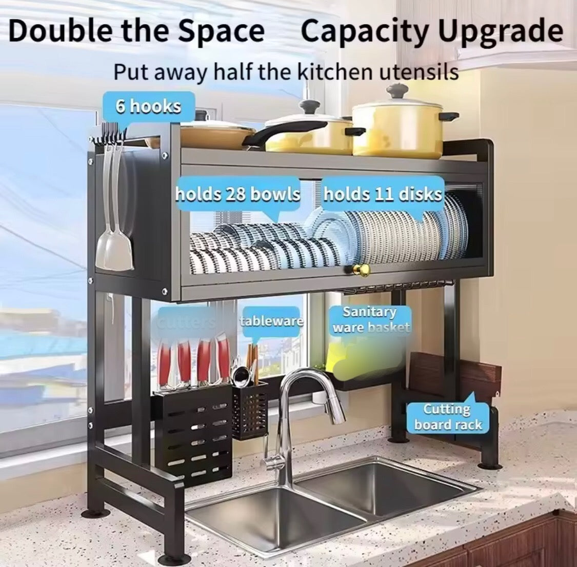 85cm Over the Sink Cabinet Rack ( Best Quality)