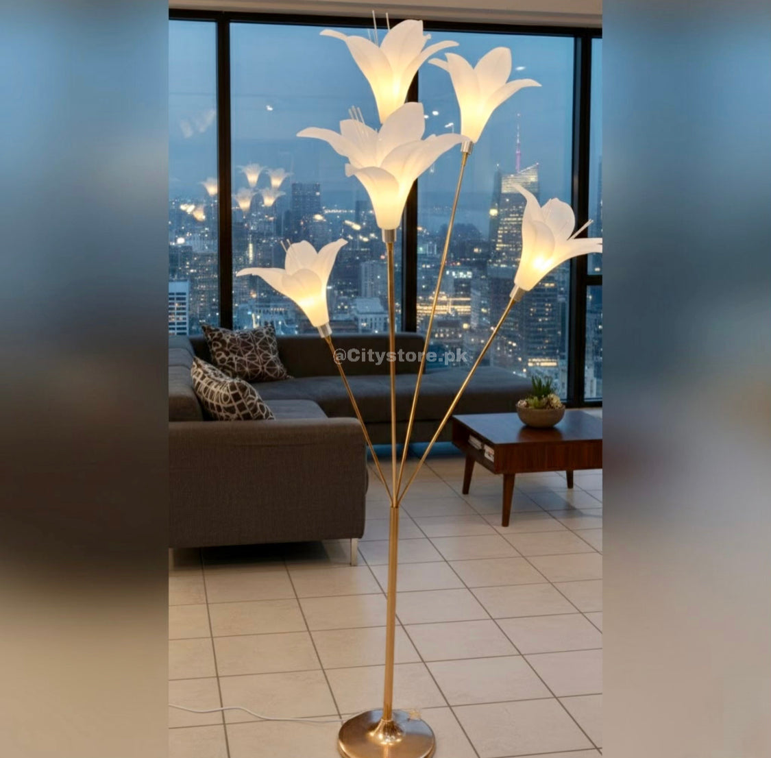 5ft Led Tulip Corner Floor Lamp