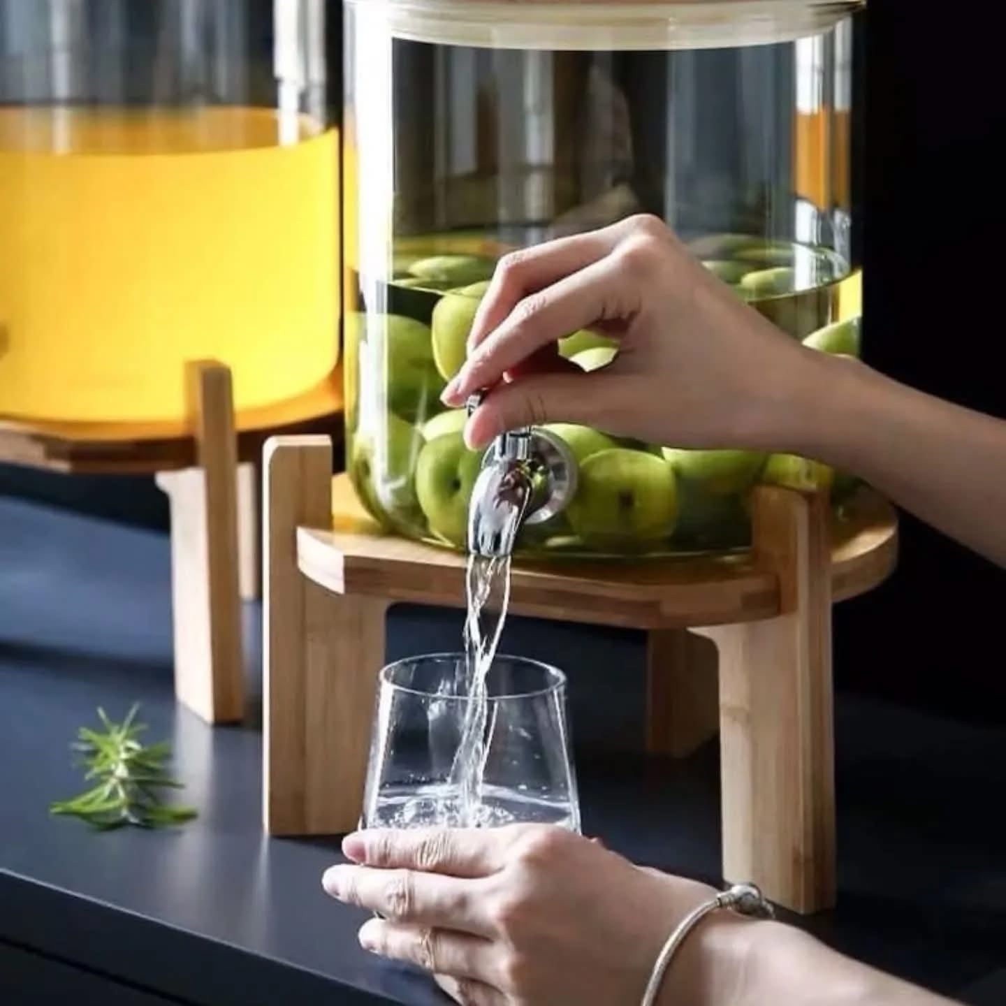 Glass Beverage Dispenser with Stand