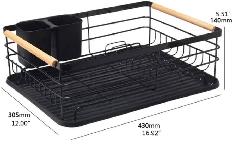 Wood Handle Dish Drain Rack