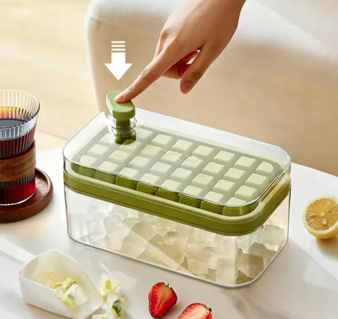 32 Grids Press Ice Cube Storage Box