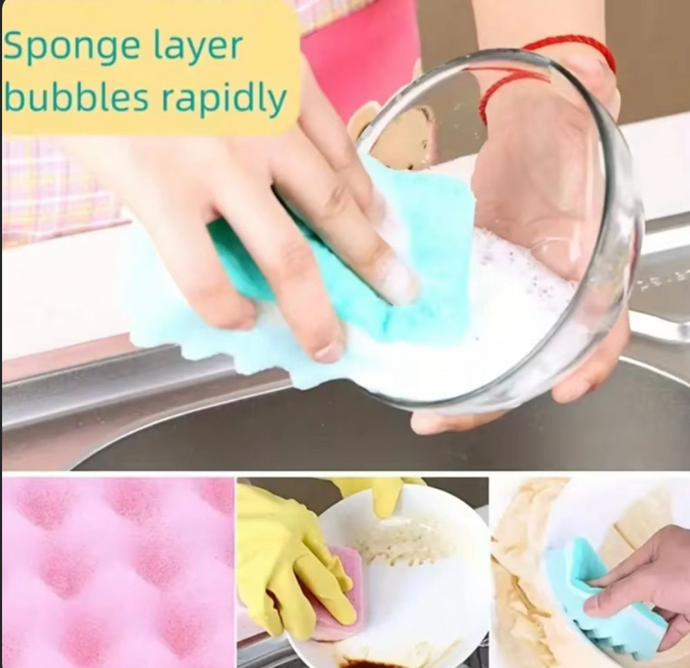 3 Pcs Double Side Dish Wash Sponge