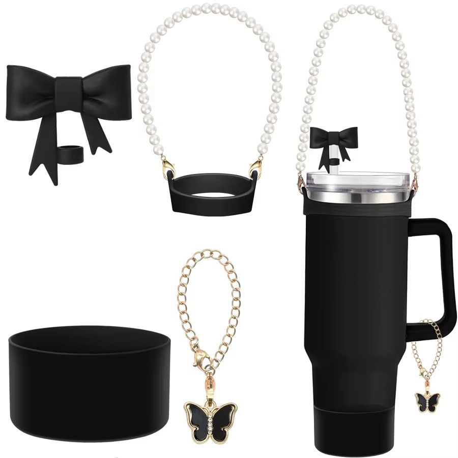 4 Pcs Accesories for Tumbler (Straw cover, Keychain, pearl holder and protector)